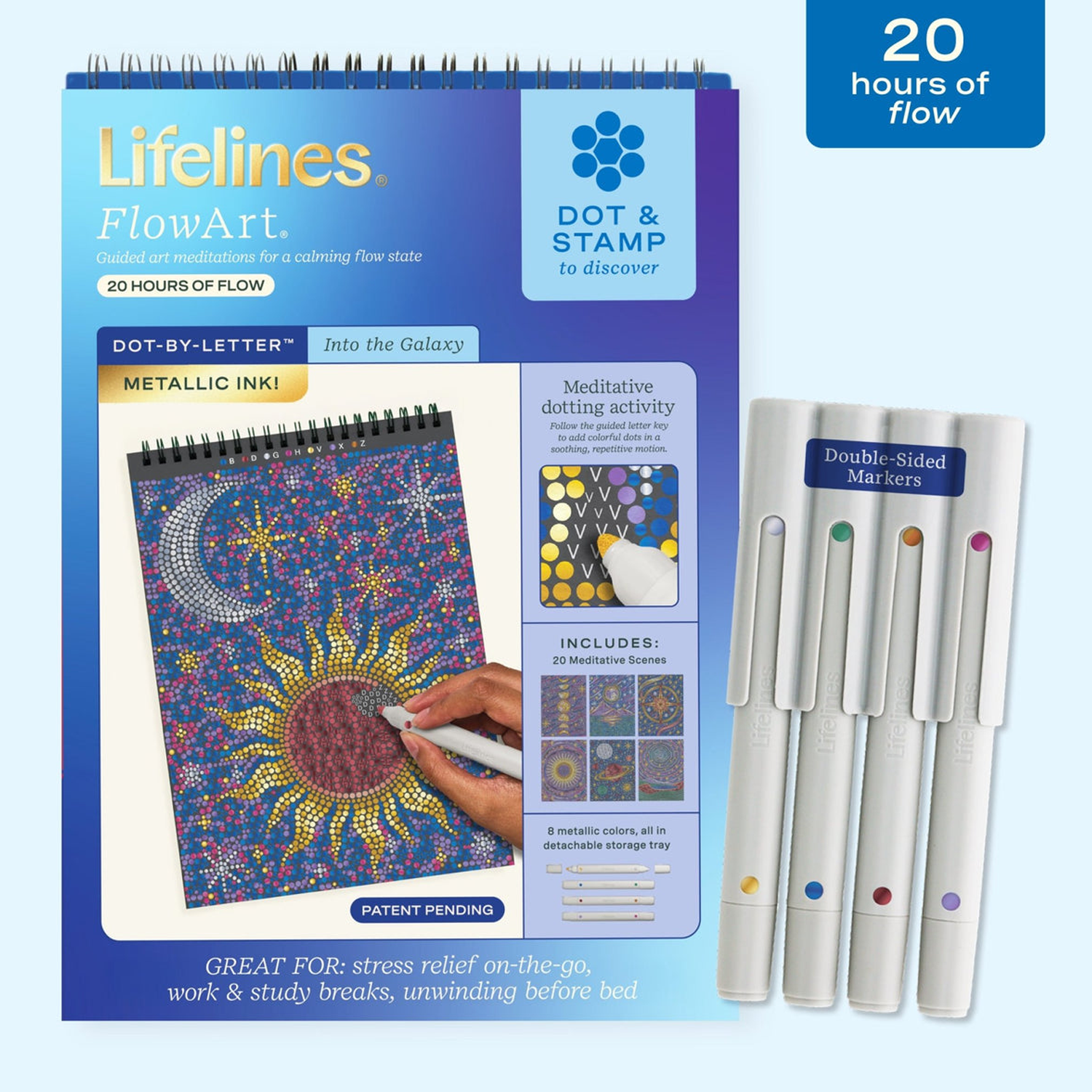 LFELNE FlowArt Dot-By-Letter - Into the Galaxy with Metallic Ink