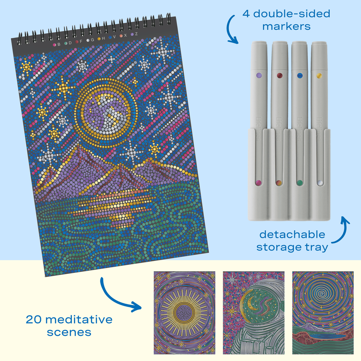 LFELNE FlowArt Dot-By-Letter - Into the Galaxy with Metallic Ink