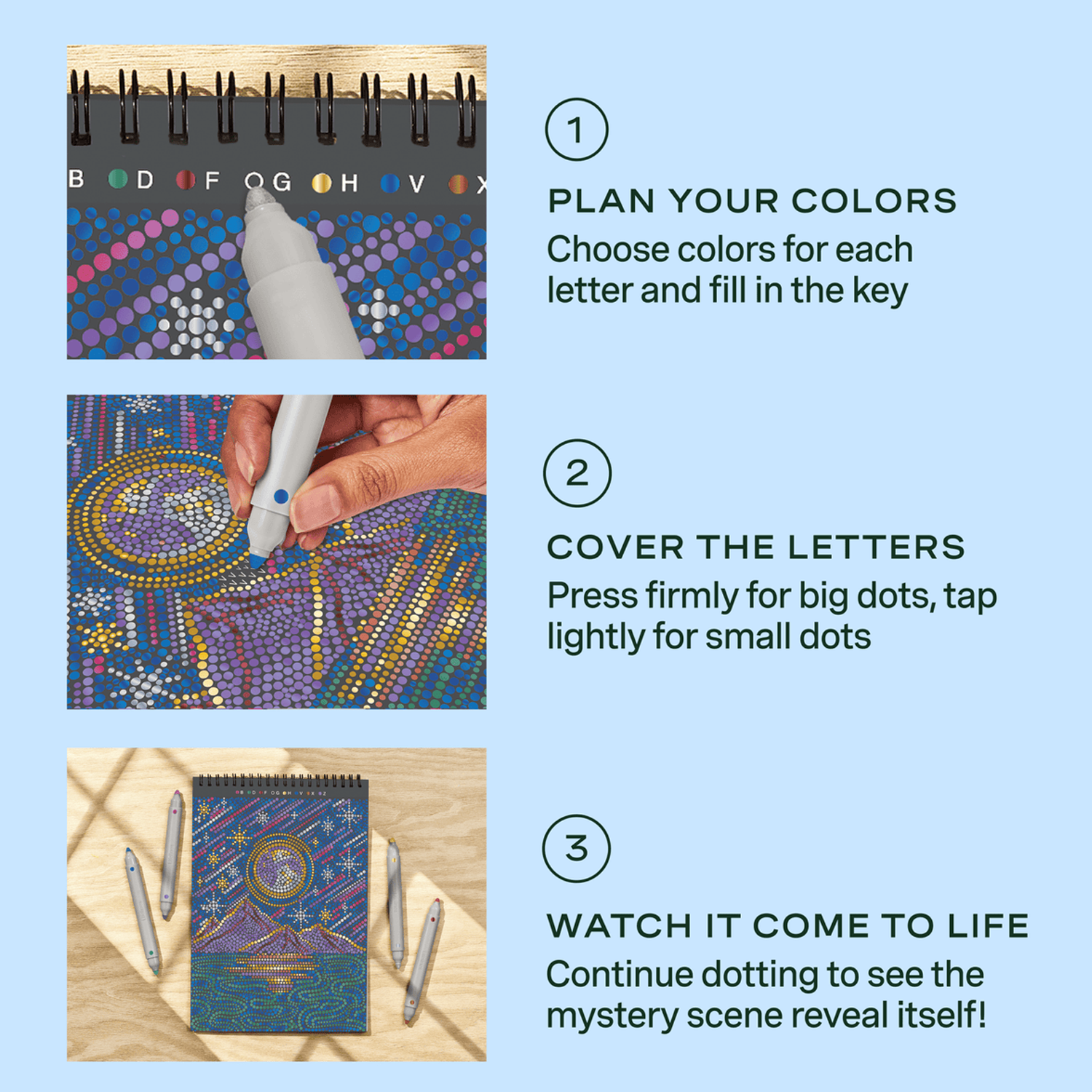 LFELNE FlowArt Dot-By-Letter - Into the Galaxy with Metallic Ink