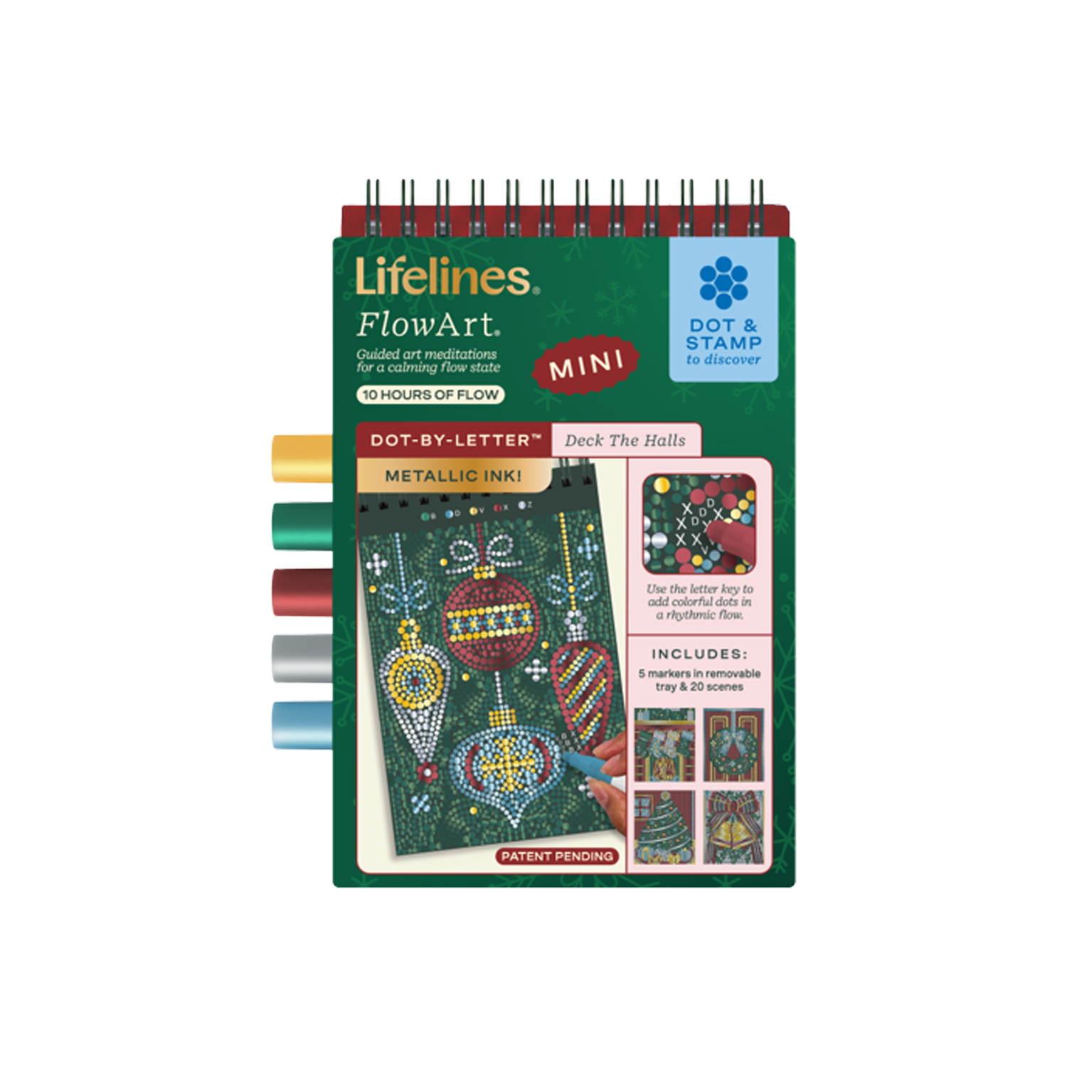 LFELNE FlowArt Mini Dot-by-Letter - Deck the Halls with Metallic Ink