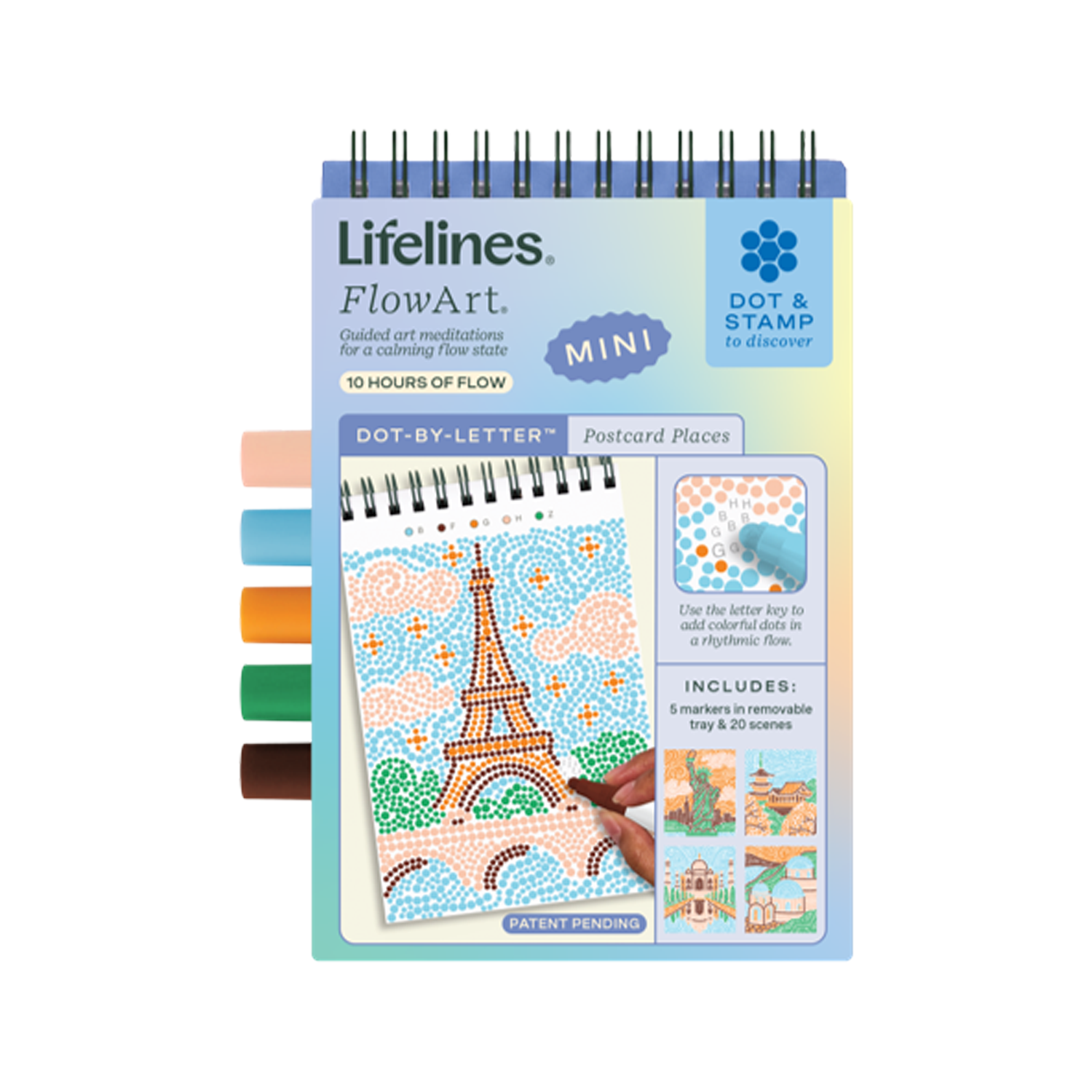 LFELNE FlowArt Mini Dot-by-Letter - Postcard Places