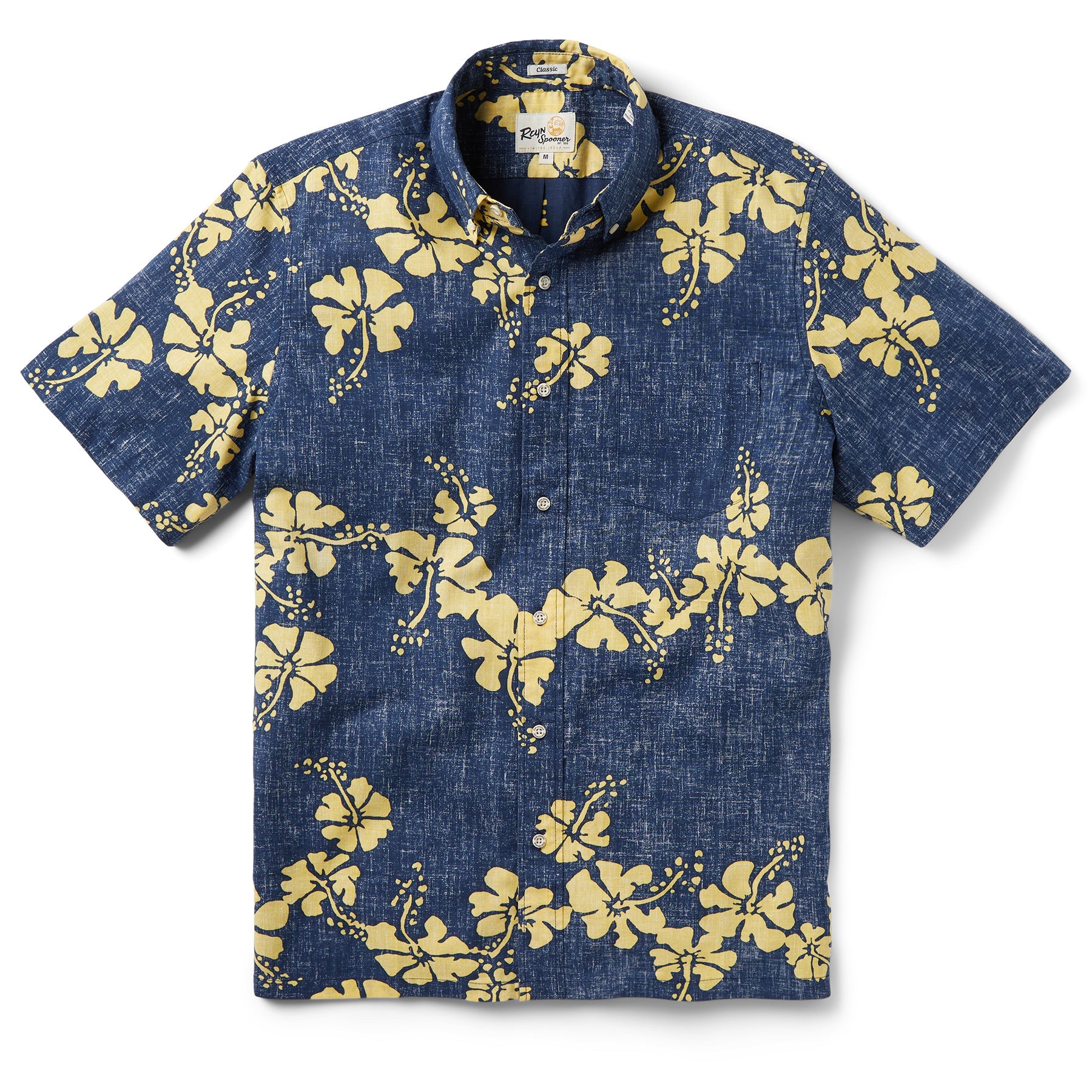 Reyn Spooner 50th State Flower Button Front Camp Shirt Dress Blues Small 19817023