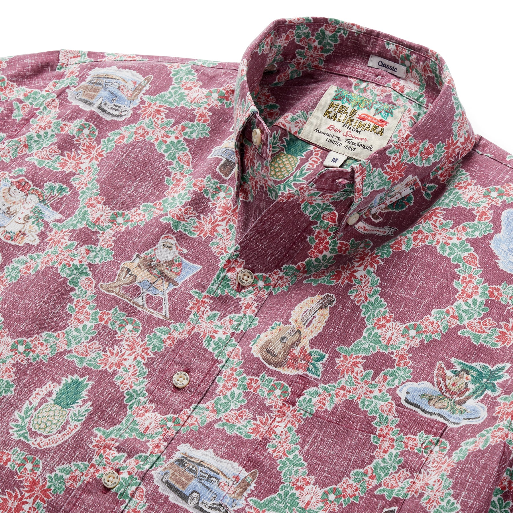 Reyn Spooner Hawaiian Christmas 2023 40th Anniversary Camp Shirt    