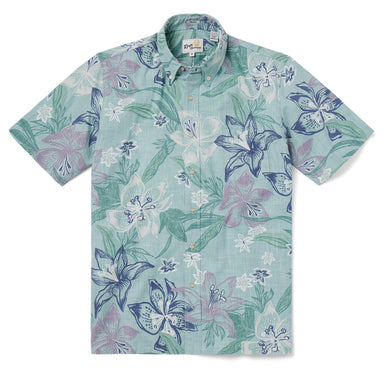 Reyn Spooner Stargazer Button Front Camp Shirt Sea Foam Small  805766257855