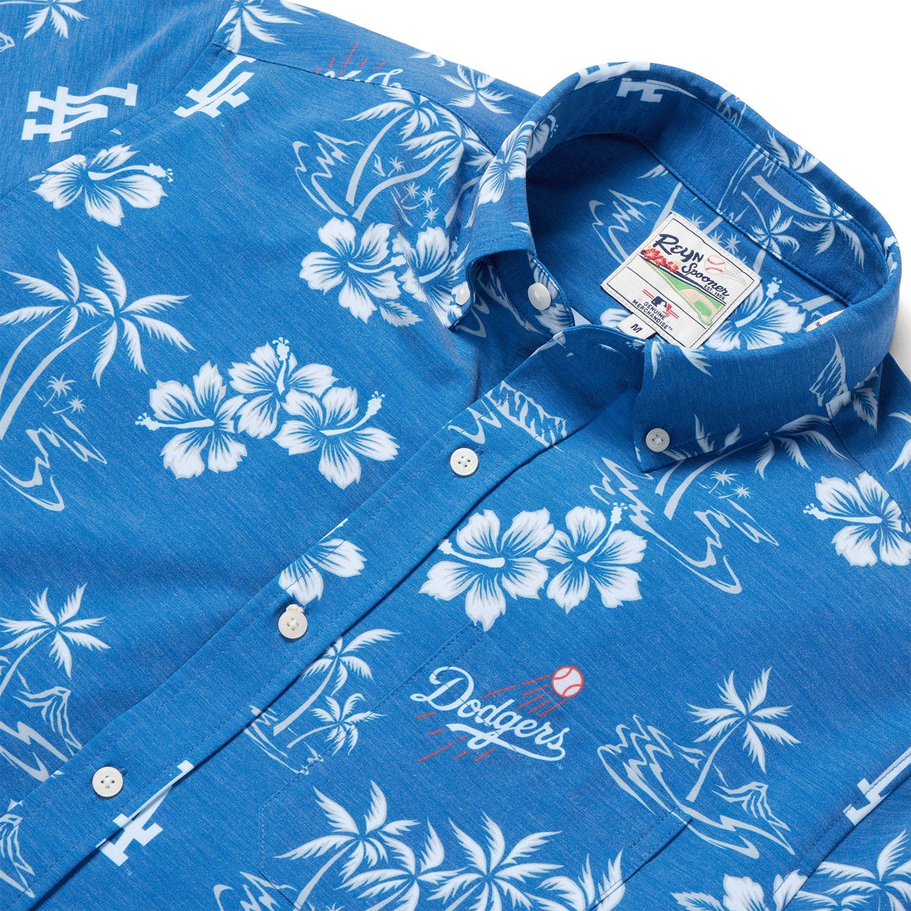 Reyn Spooner LA Dodgers 24 Kekai Performance Button Front Camp Shirt    