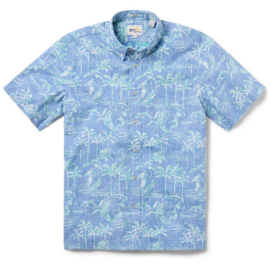 Reyn Spooner Ocean Motion Button Front Short Sleeve Camp Shirt Riviera M 805766351607
