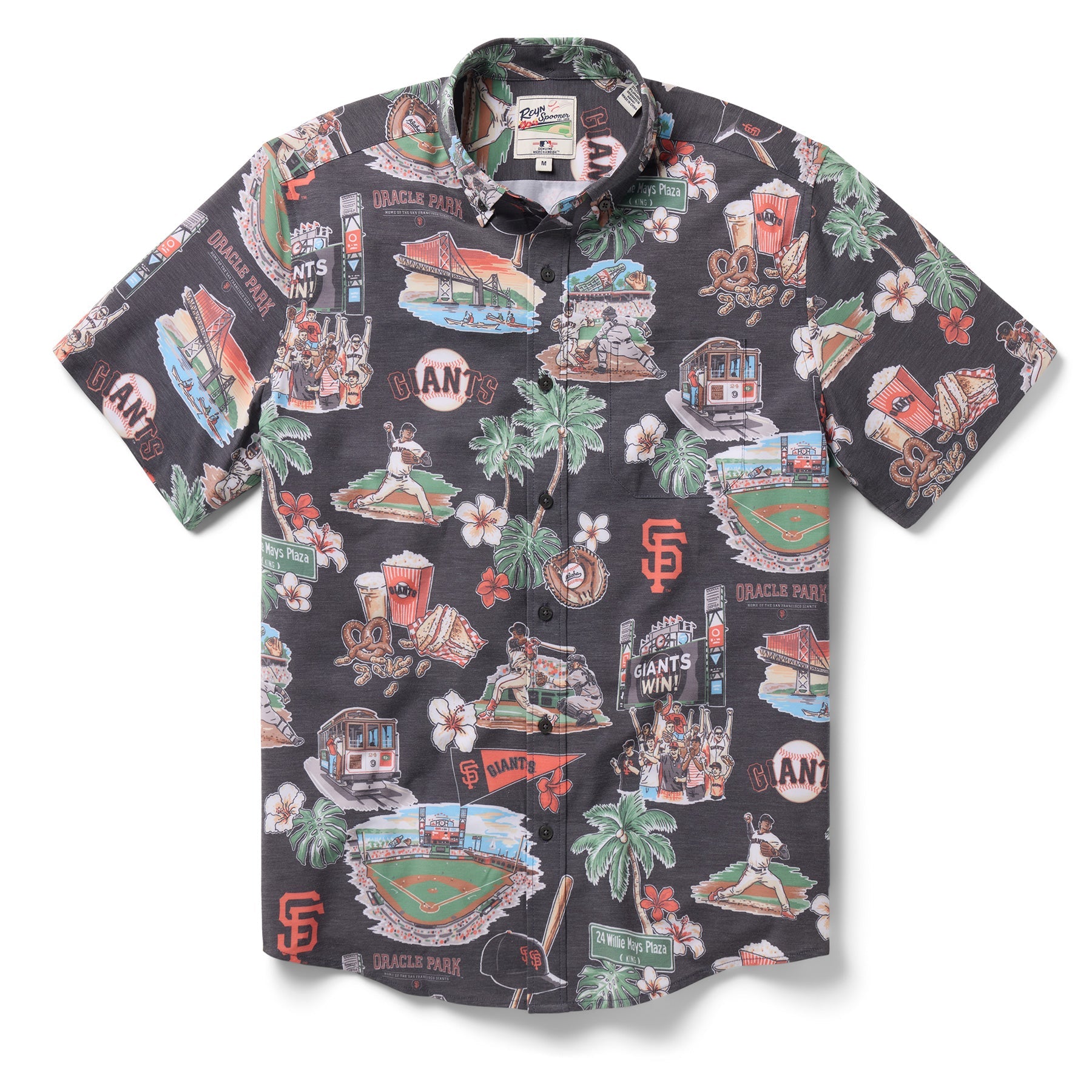 Reyn Spooner MLB® San Francisco Giants Scenic Performance Button Front Black S 805766377553