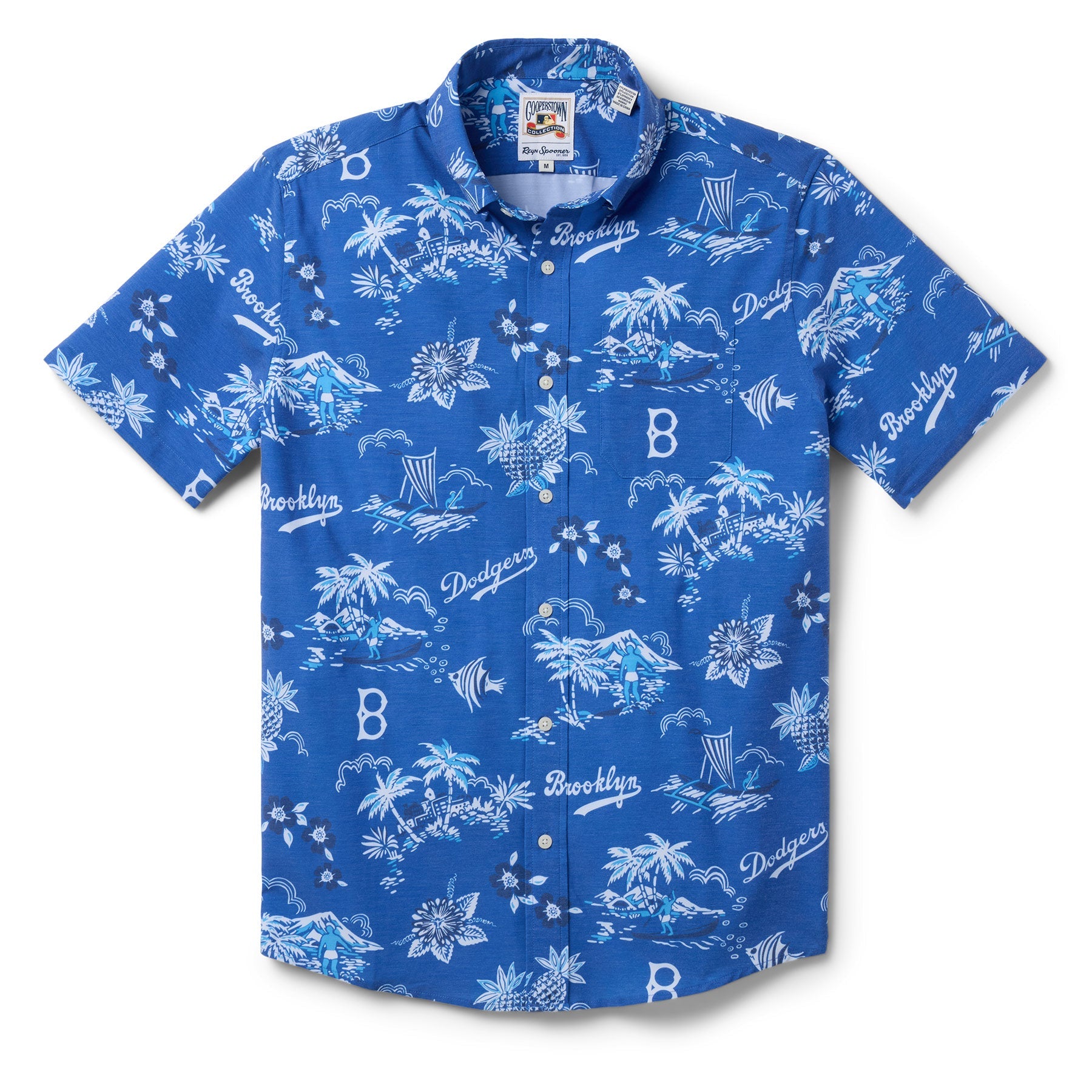 Reyn Spooner MLB® Brooklyn Dodgers Cooperstown Performance Button Front Blue M 805766379199
