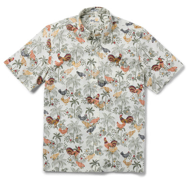 Reyn Spooner Kauai Alarm Cluck Short Sleeve Camp Shirt White S 805766470506