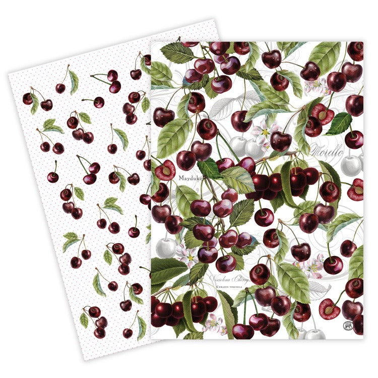 Dark Cherry Kitchen Towels - Set of 2