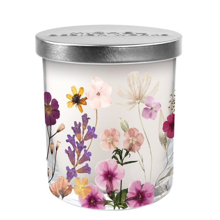 Pressed Flowers Decorative Glass Candle