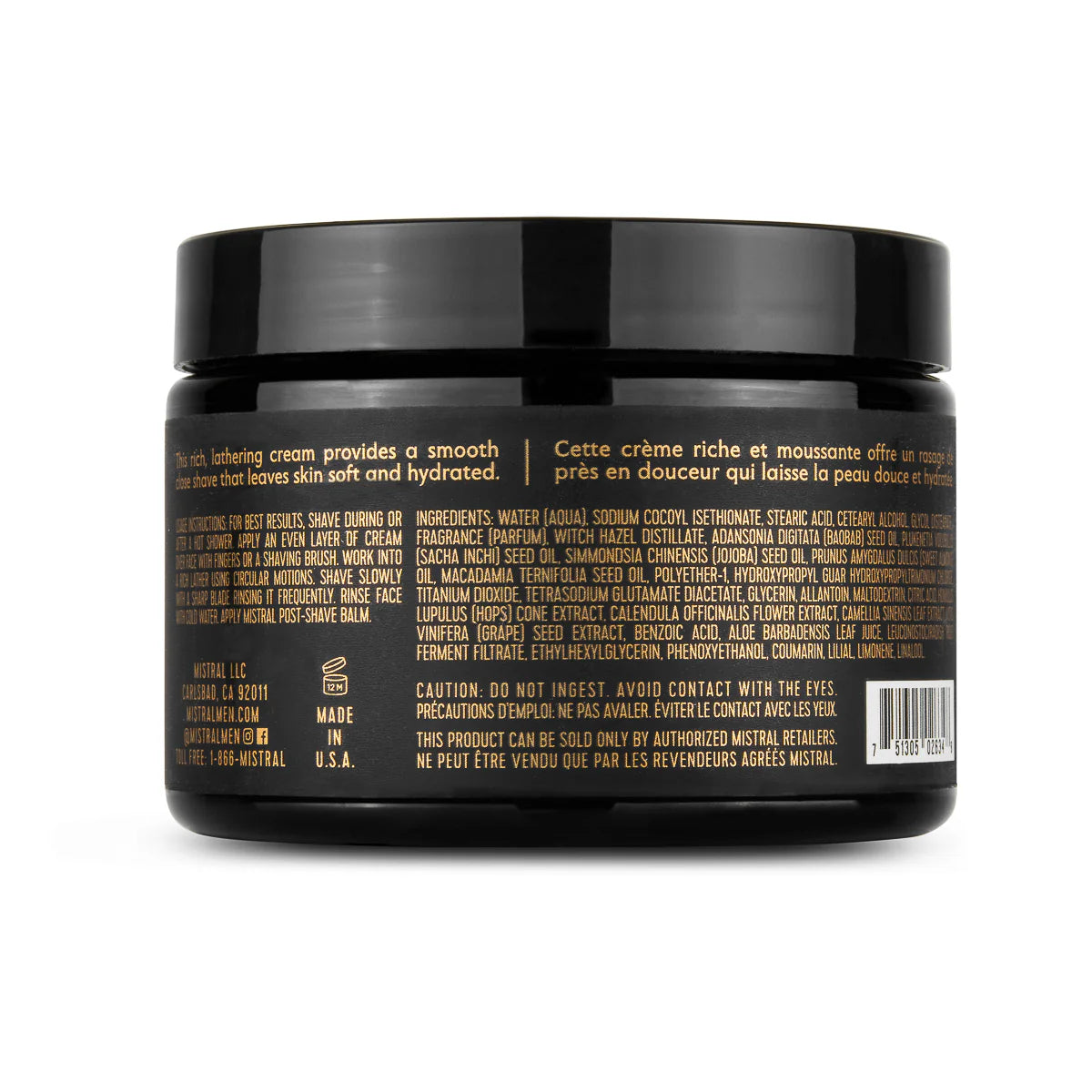 MISTRAL Black Amber Shave Cream