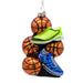 Glass Basketball with Shoes Ornament