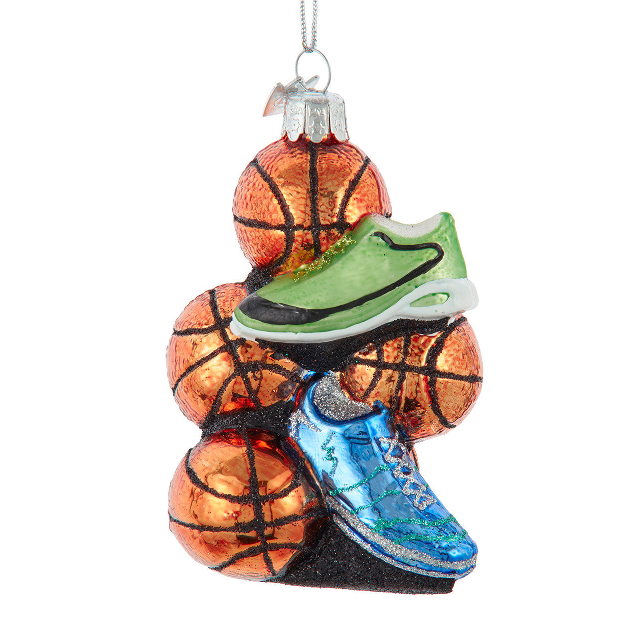 Glass Basketball with Shoes Ornament