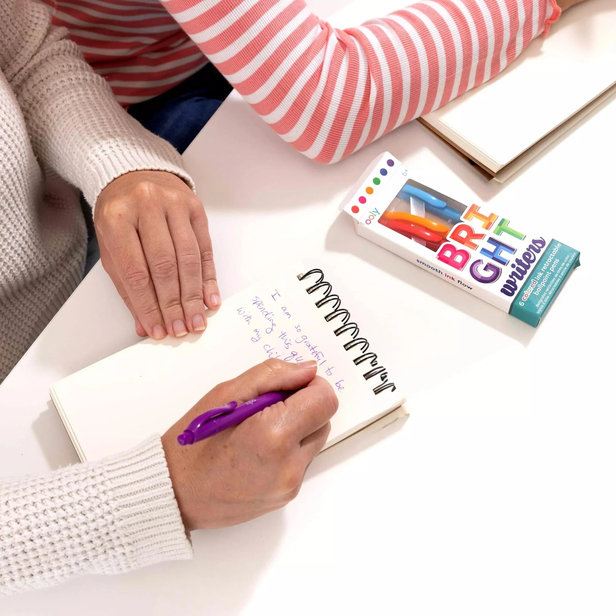 OOLY Bright Writers 6 Colored Ink Retractable Ball Point Pens
