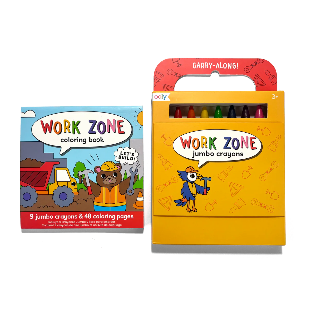 ooly Work Zone Carry Along Coloring Pages and 9 Jumbo Crayons
