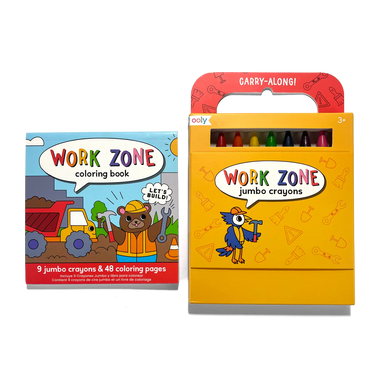 ooly Work Zone Carry Along Coloring Pages and 9 Jumbo Crayons