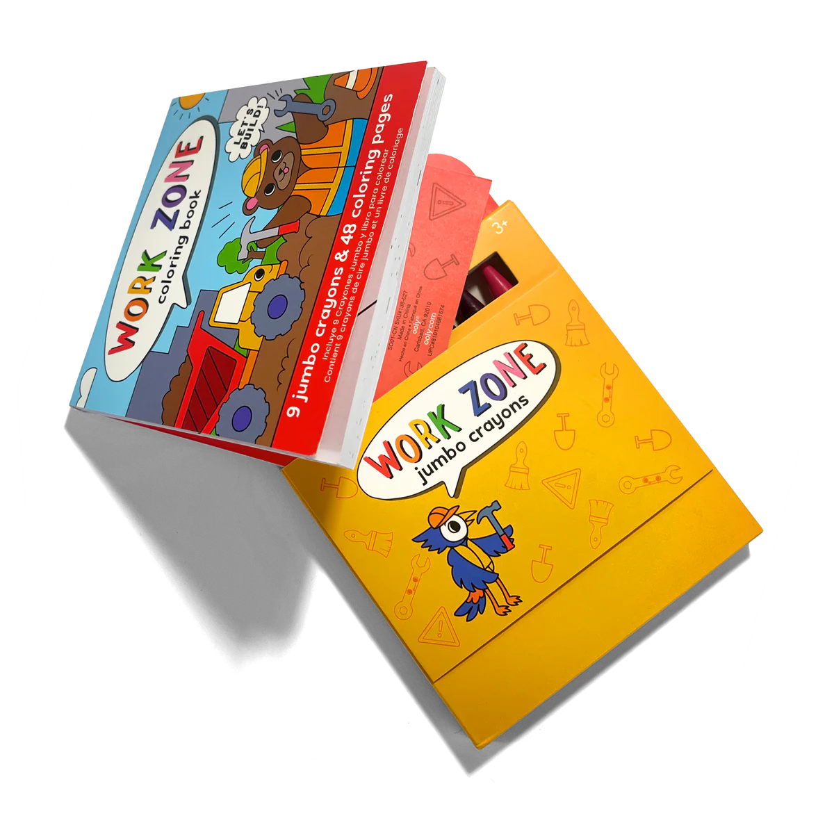 ooly Work Zone Carry Along Coloring Pages and 9 Jumbo Crayons