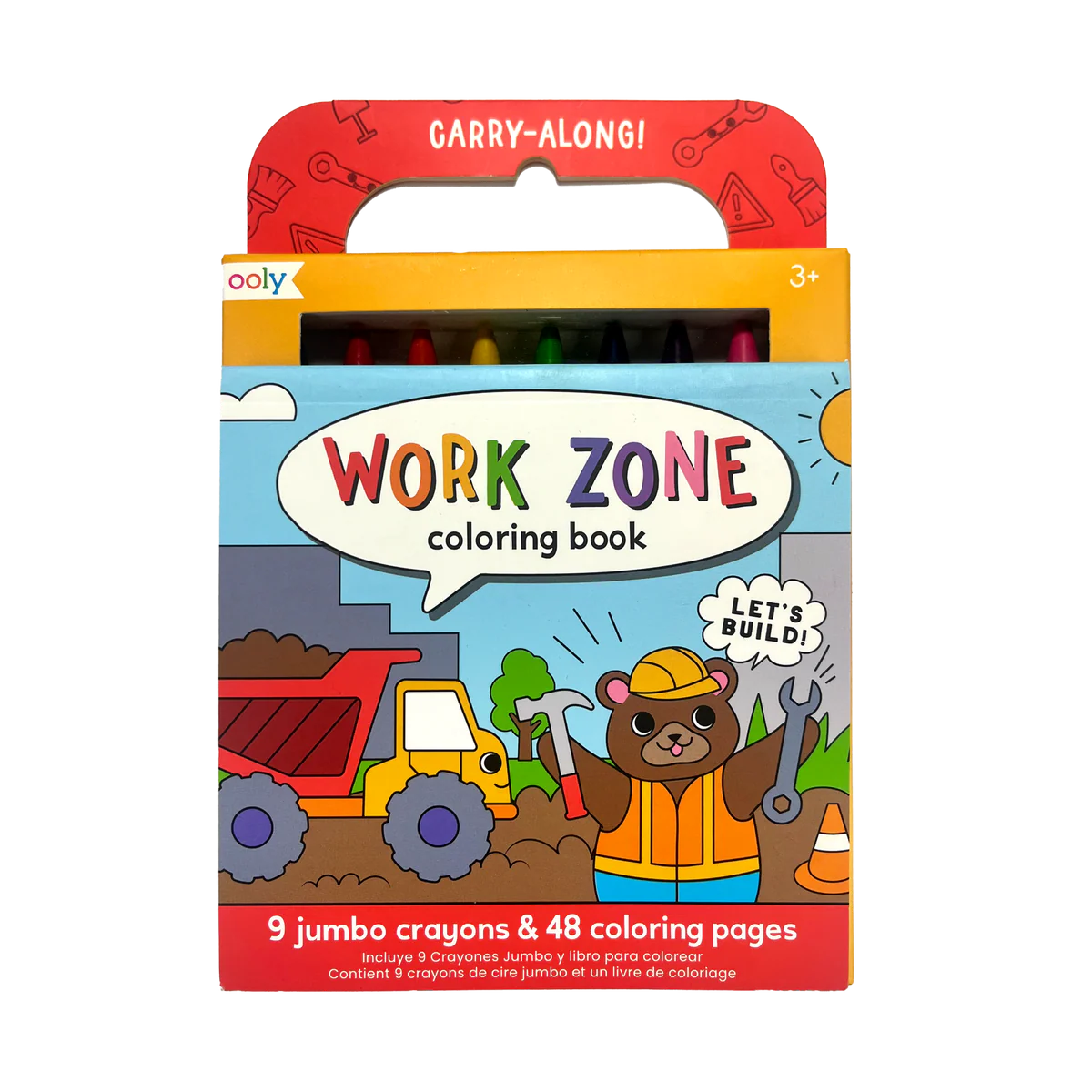 ooly Work Zone Carry Along Coloring Pages and 9 Jumbo Crayons