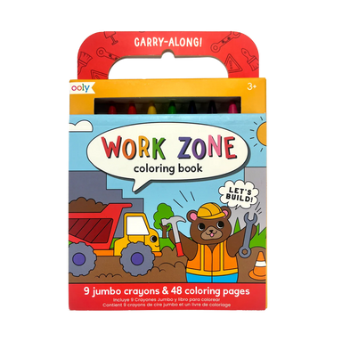 ooly Work Zone Carry Along Coloring Pages and 9 Jumbo Crayons