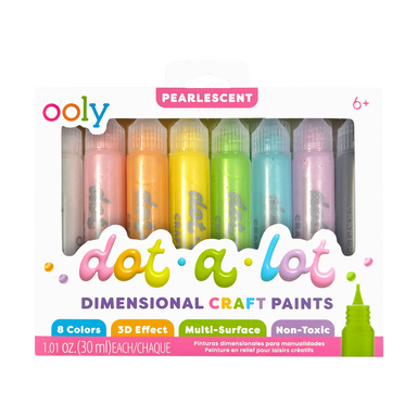 ooly Dot-a-Lot 3D Dimensional Craft Paint - Pearlescent - Set of 8