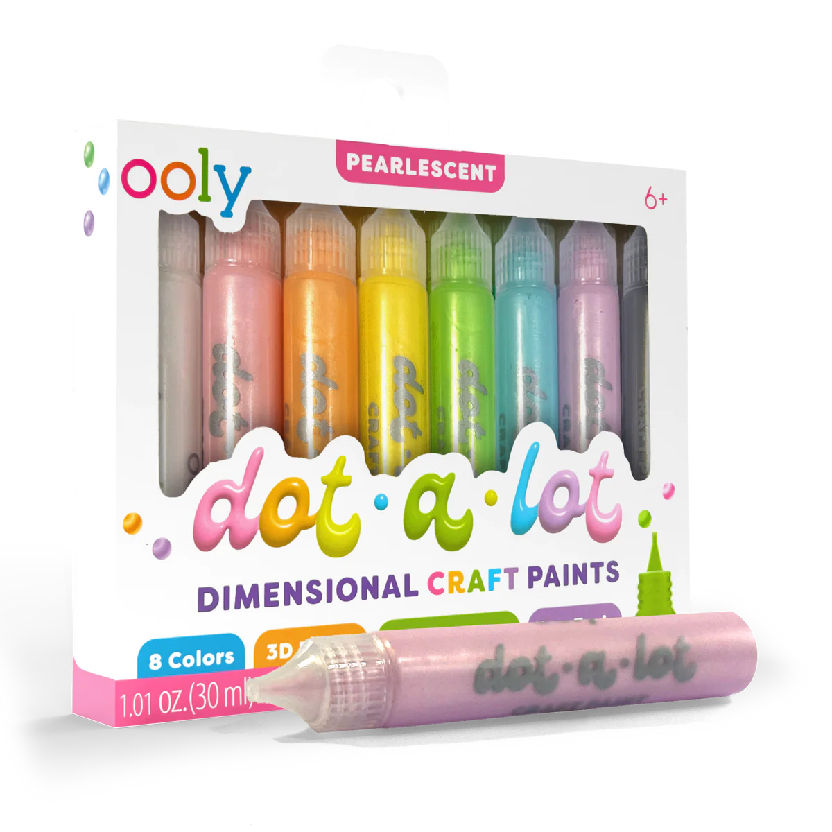 ooly Dot-a-Lot 3D Dimensional Craft Paint - Pearlescent - Set of 8