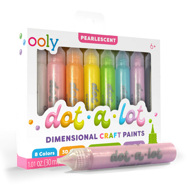 ooly Dot-a-Lot 3D Dimensional Craft Paint - Pearlescent - Set of 8
