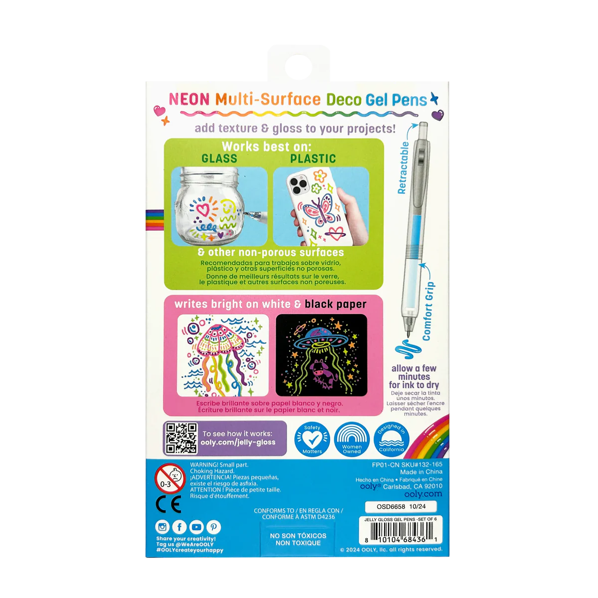 ooly Jelly Gloss Multi Surface Neon Deco Gel Pens