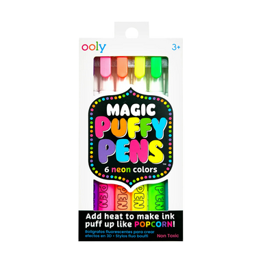ooly Magic Puffy Pens - 6 Neon Colors