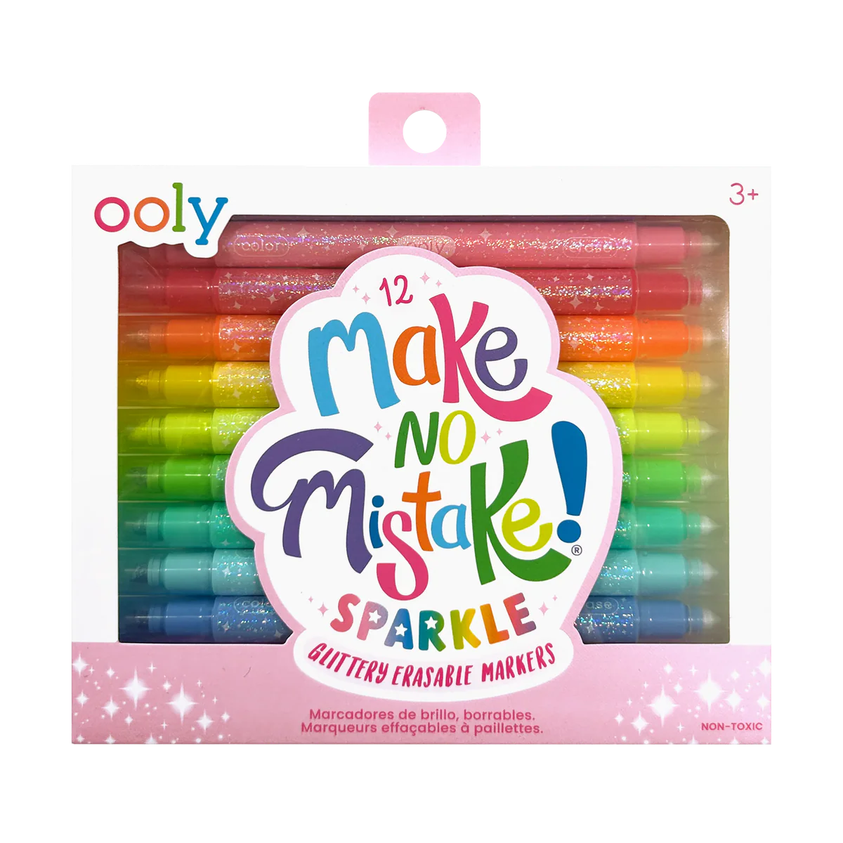 ooly Make No Mistake! Sparkle Glittery Erasable Markers - Set of 12