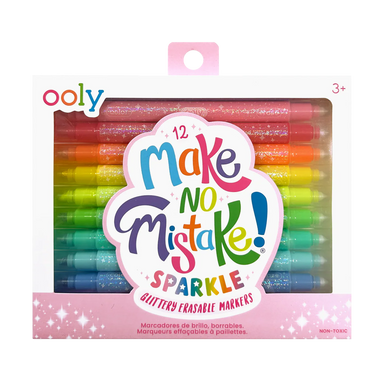 ooly Make No Mistake! Sparkle Glittery Erasable Markers - Set of 12