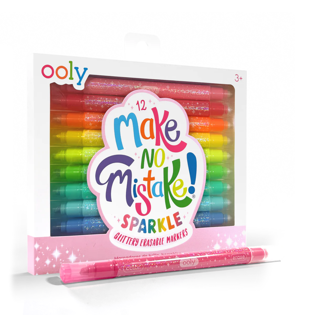 ooly Make No Mistake! Sparkle Glittery Erasable Markers - Set of 12