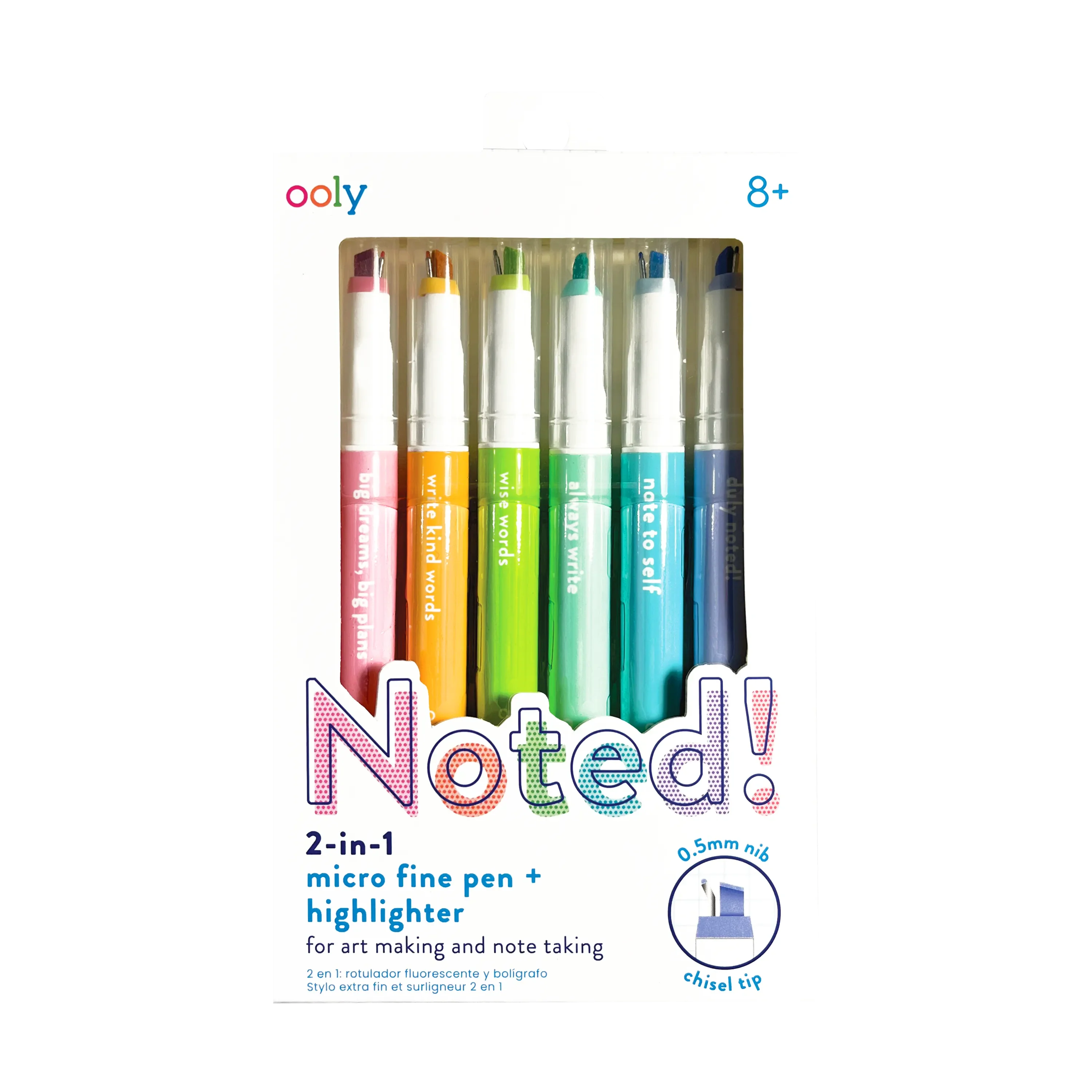 OOLY Noted! 2 in 1 Micro Fine Pen and Highlighter