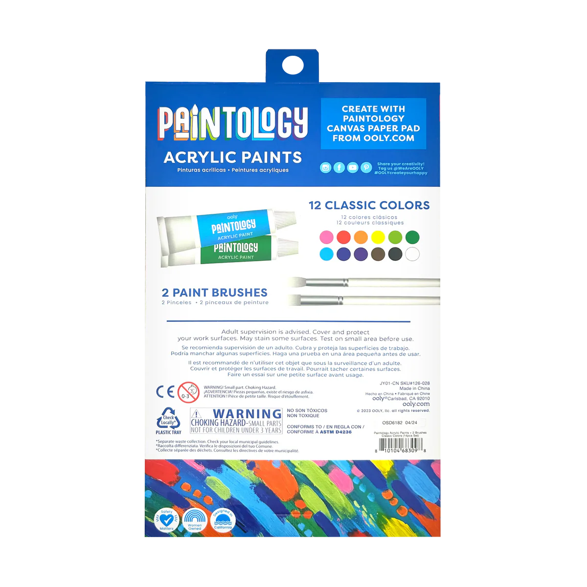 ooly Paintology Acrylic Paints - 12 Classic Colors