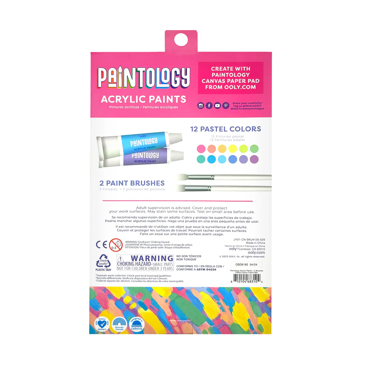 ooly Paintology Acrylic Paints - 12 Pastel Colors