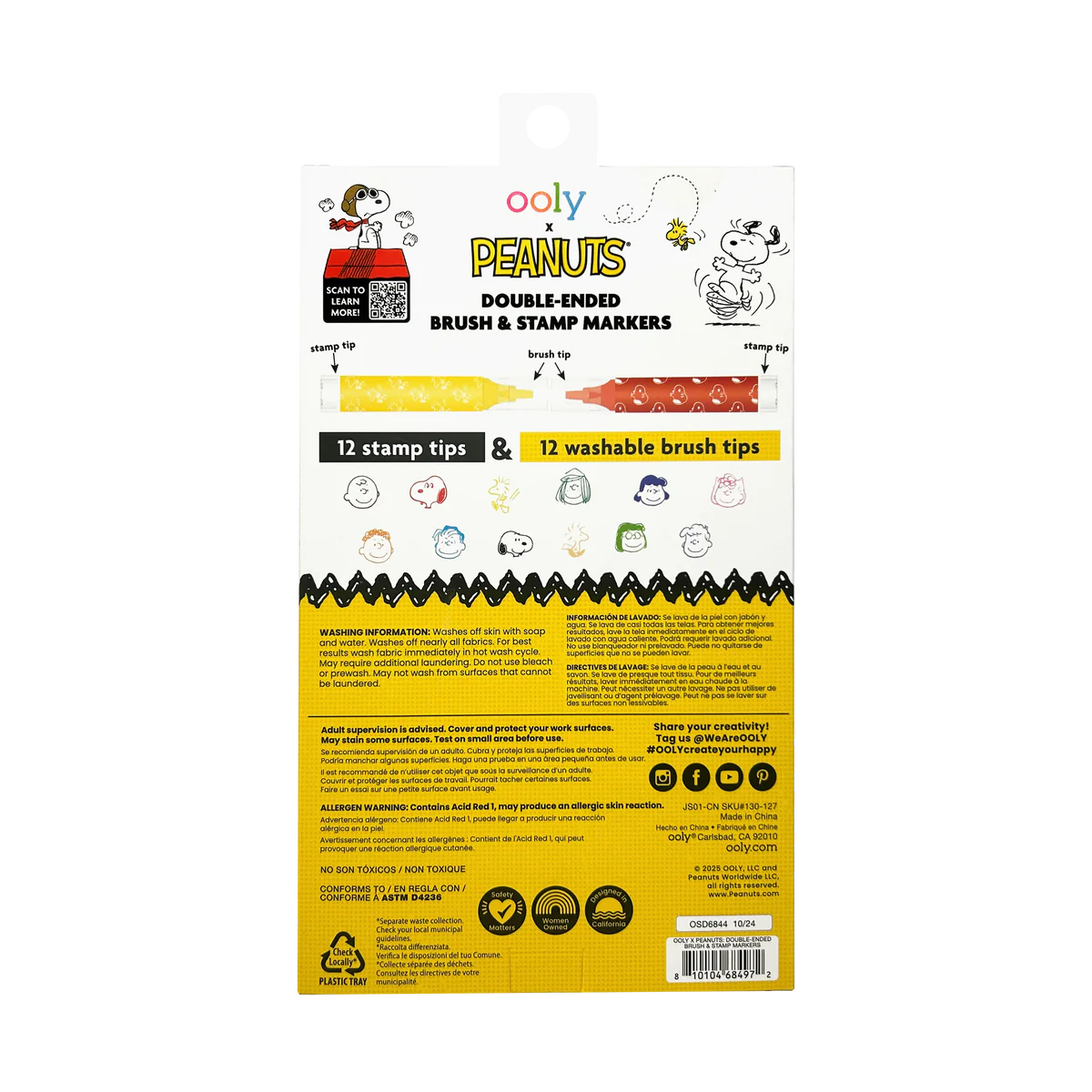 Peanuts Double Ended Brush and Stamp Markers