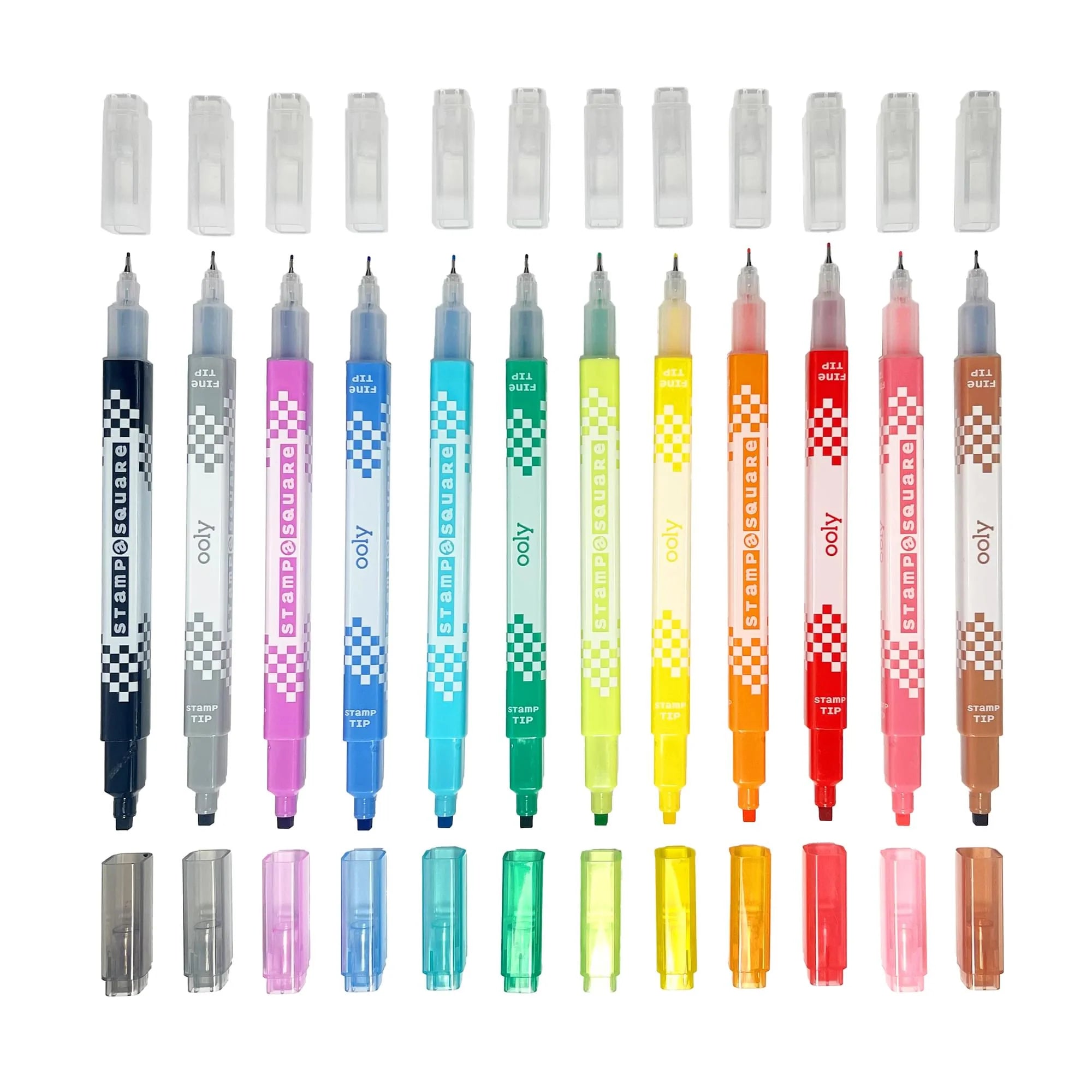 OOLY Stamp A Square 12 Double Ended Markers