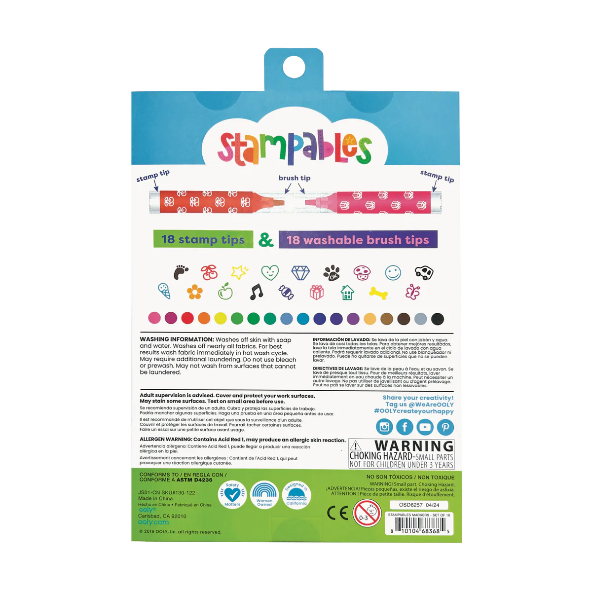 ooly Stampables Double Ended Brush and Stamp Markers