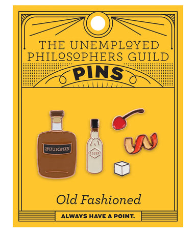 Old Fashioned Cocktail Enamel Pin Set