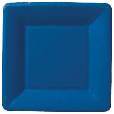 Navy Blue Classic Linen 7 Inch Square Salad or Dessert Plates    