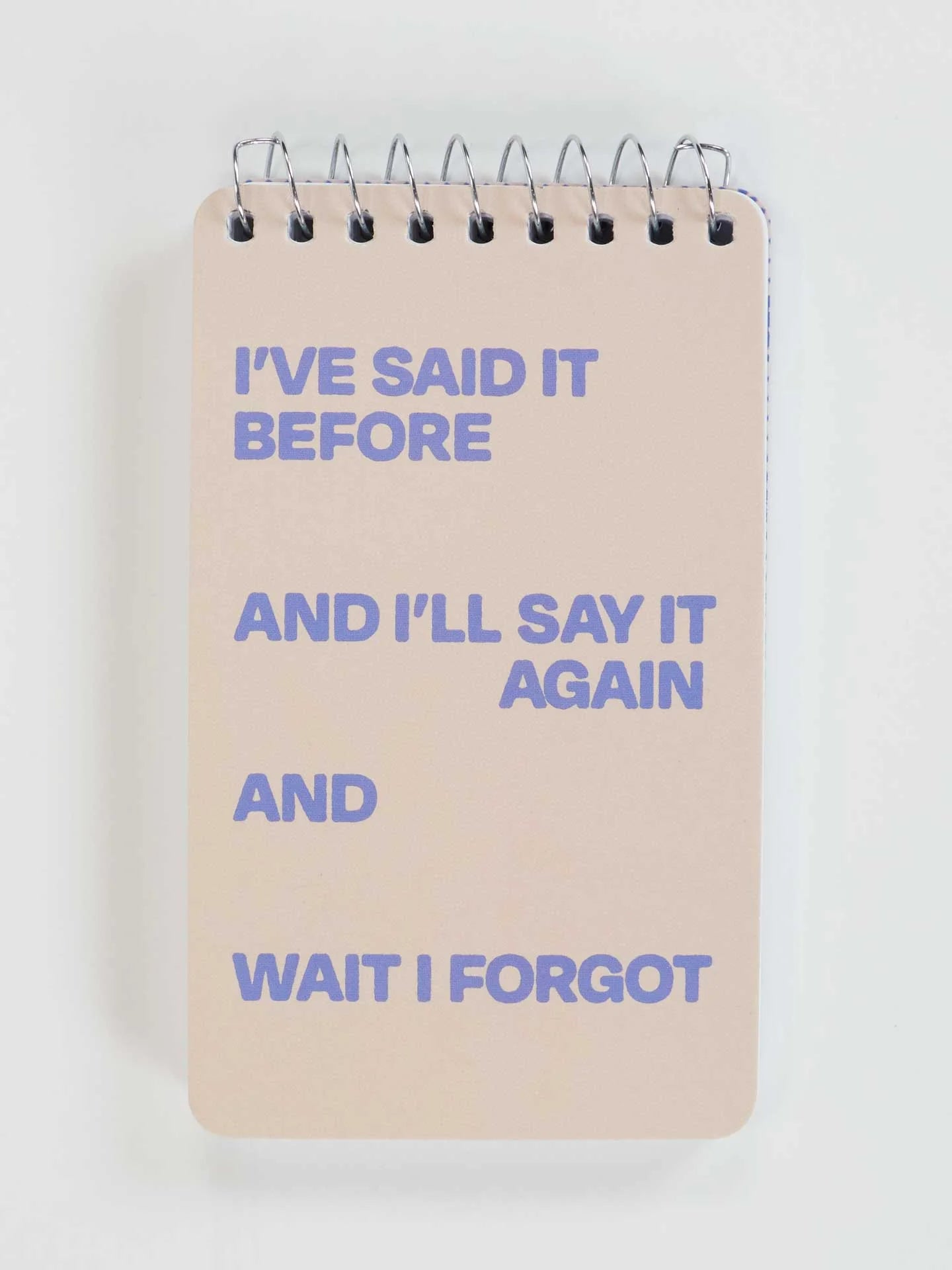 BLUQ I've Said It Before And I'll Say It Again And Wait I Forgot 3x5 Spiral Notebook
