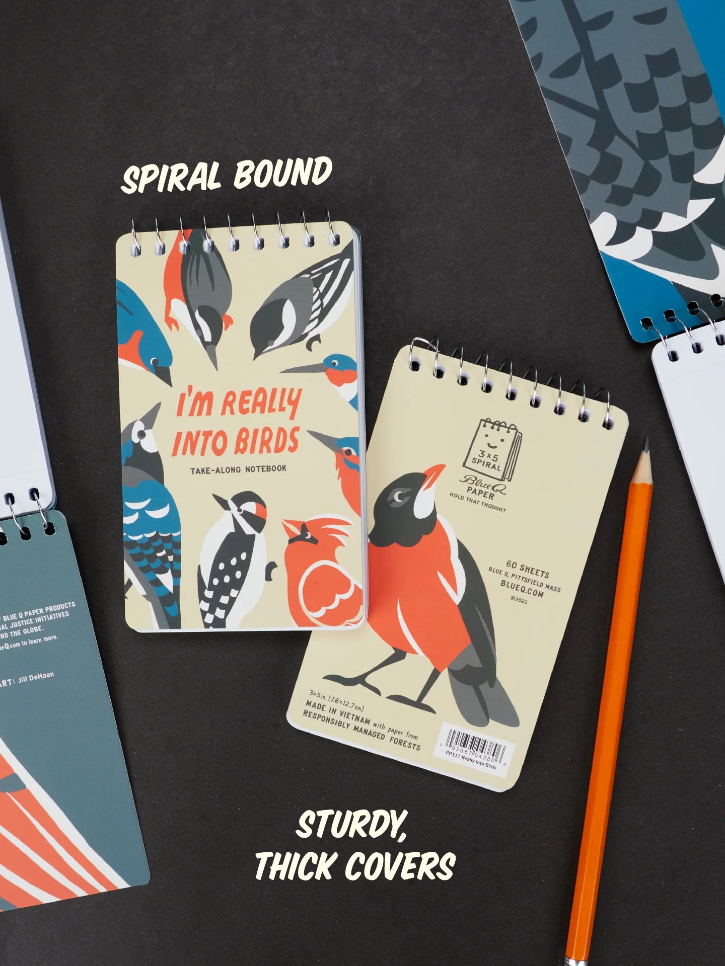 BLUQ I'm Really Into Birds. Take-Along Notebook 3x5 Spiral Notebook
