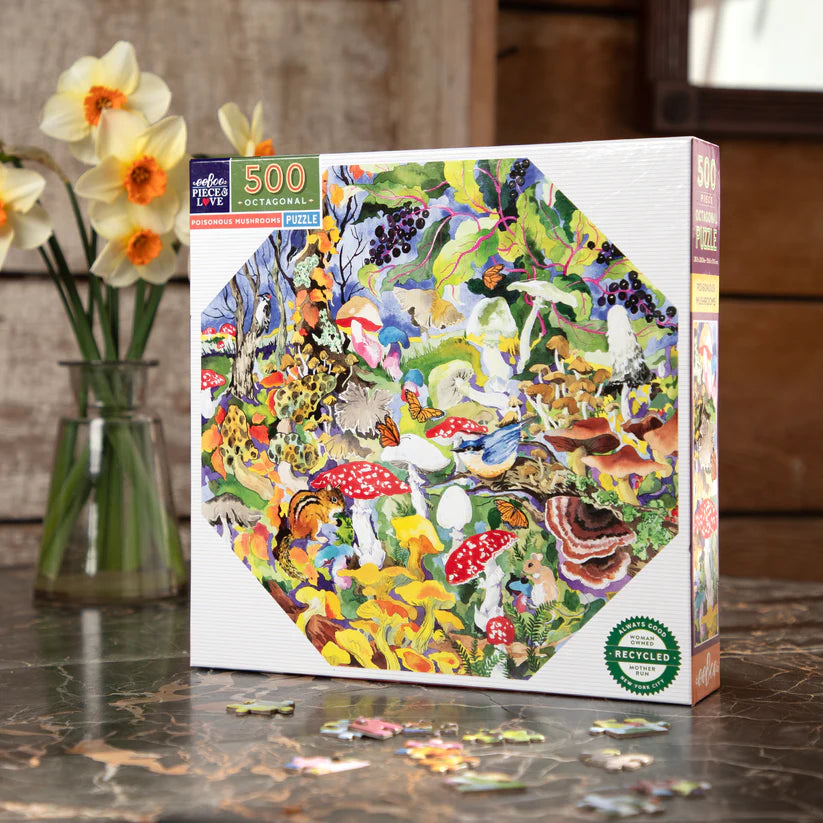 Poisonous Mushrooms 500 Piece Octagon Puzzle