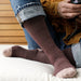 VIM & VIGR Plum and Mauve Pinstripe Merino Wool Compression Socks - 15-20 mmHg