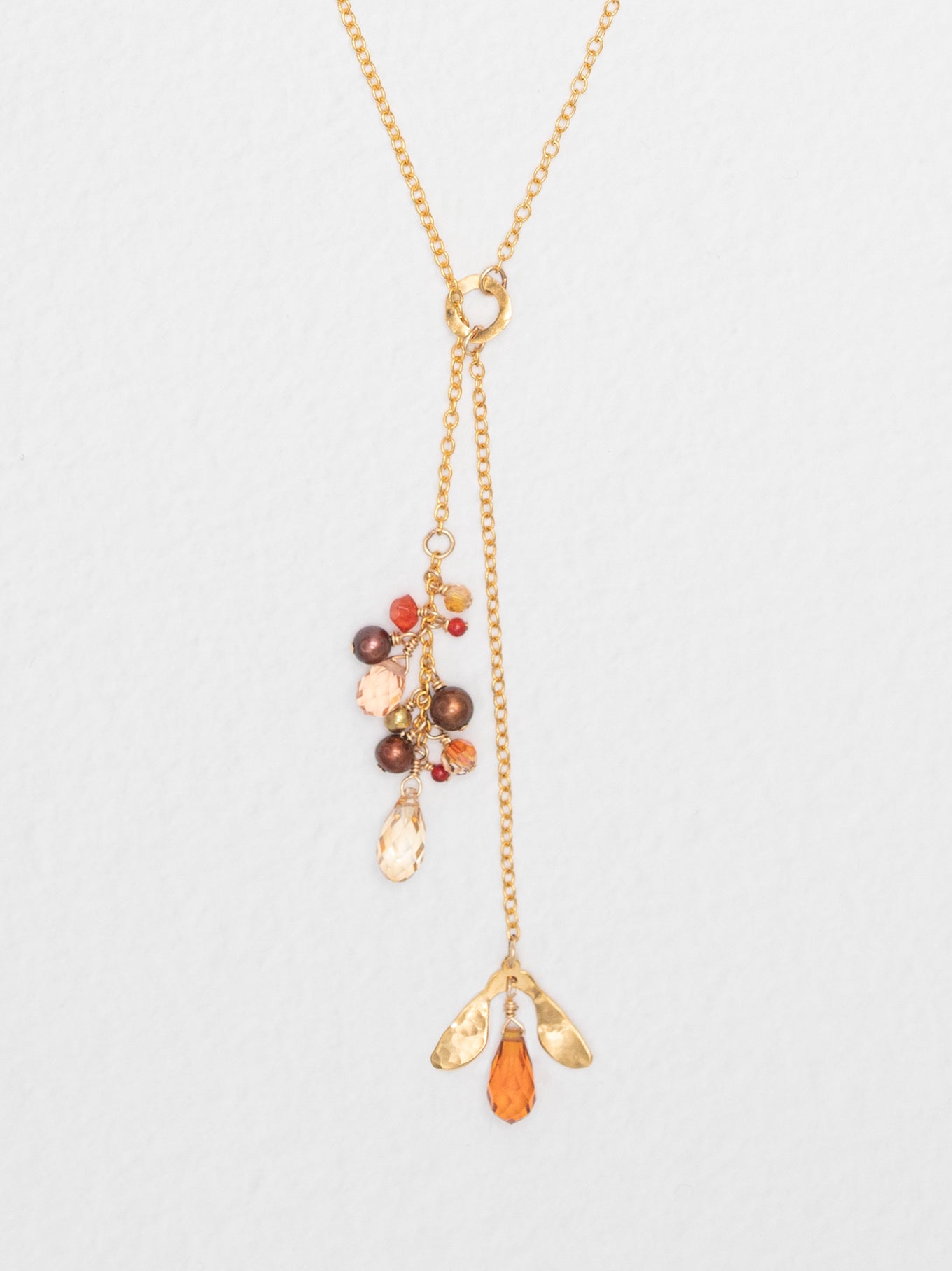 Holly Yashi Calla Lariat Necklace - Amber Dew    