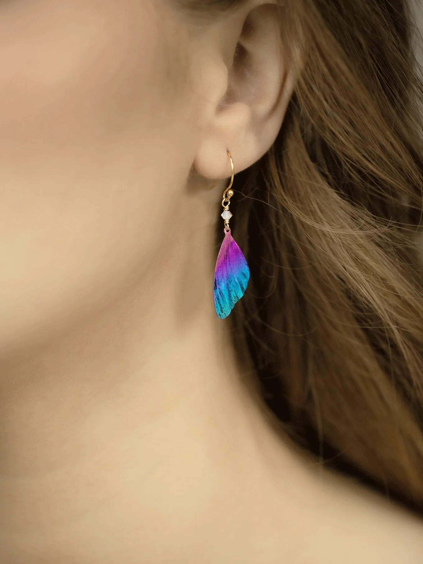 Holly Yashi Flutterby Earrings - Blue Violet    