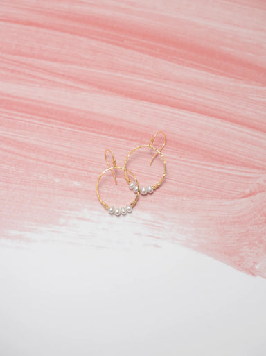 Holly Yashi Rosa Hoop Earrings - Gold / White    
