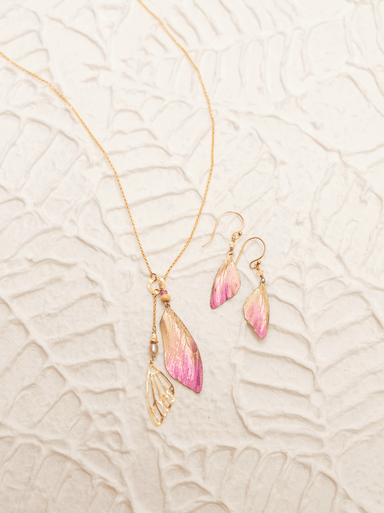 Holly Yashi Special Edition Flutterby Lariat Necklace - Pink    