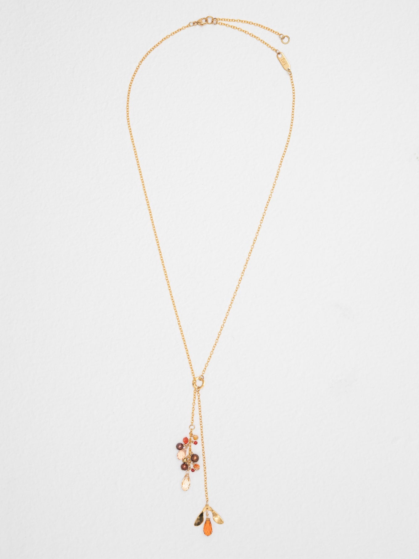Holly Yashi Calla Lariat Necklace - Amber Dew    