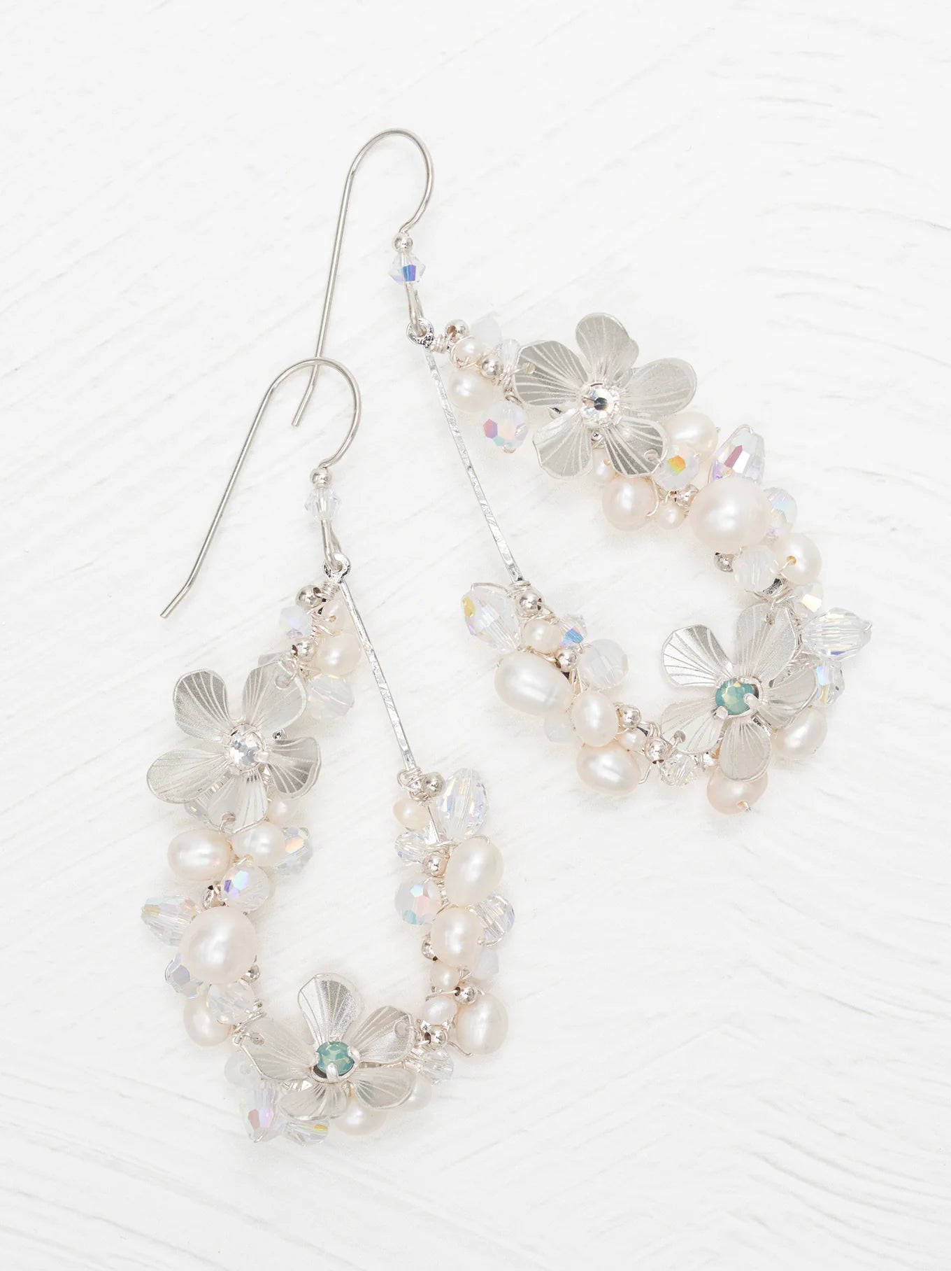 Holly Yashi Rafaela Earrings - Silver and White    